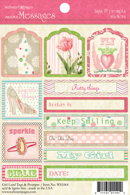 Websters Pages - Girl Land - Journaling Stickers  (pack of 5)