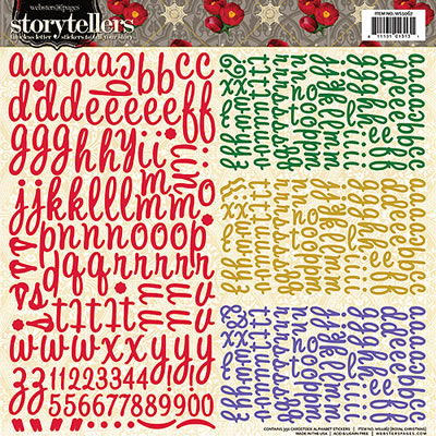 Websters Pages - Royal Christmas - Alpha Stickers  (pack of 5)
