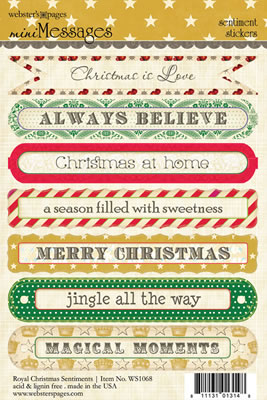 Websters Pages - Royal Christmas - Sentiment Sticker  (pack of 5)