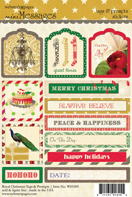 Websters Pages - Royal Christmas - Prompt Stickers  (pack of 5)