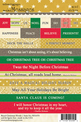 Websters Pages - Royal Christmas - Word Stickers  (pack of 5)