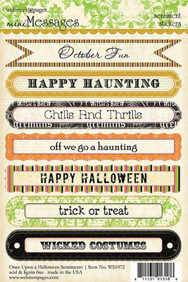 Websters Pages - Once Upon a Halloween - Sentiment Stickers  (pack of 5)