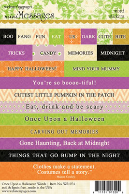 Websters Pages - Once Upon a Halloween - Word Stickers  (pack of 5)