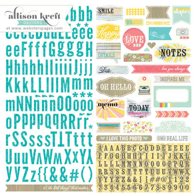 Websters Pages - Composition & Colour - Alpha Stickers  (pack of 6)