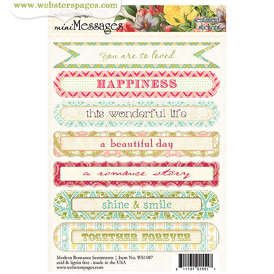Websters Pages - Modern Romance - Sentiment Sticker  (sold in 6's)