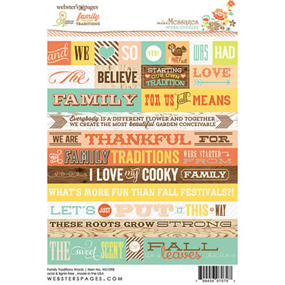 Family Traditions - 4x6 Word Stickers (sold in 6's)