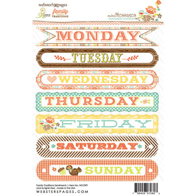 Family Traditions - 4x6 Sentiment Stickers (sold in 6's)