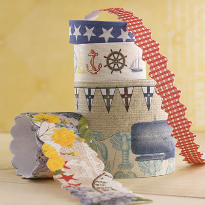 Websters Pages - Yacht Club - Fabric Ribbon  (sold in 3's)