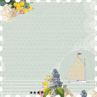 Websters Pages - Yacht Club - 12x12 die-cut paper  (pack of 5)