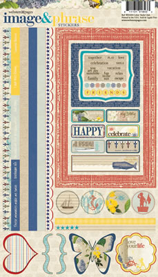Websters Pages - Yacht Club - 6x12 image & phrase stickers  (sold in 3's)