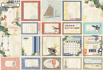 Websters Pages - Yacht Club - Journaling Cards  (sold in 3's)