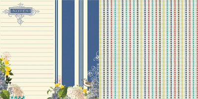 Websters Pages - Yacht Club - Captain's Notes 12x12 d/sided paper  (pack of 10)