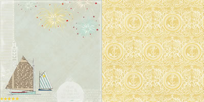 Websters Pages - Yacht Club - Celebration Bay 12x12 d/sided paper  (pack of 10)