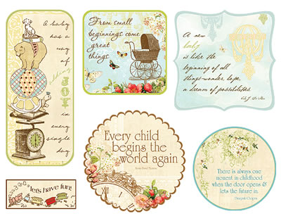 Websters Pages - Lullaby Lane Fabric Fancies  (sold in 3's)