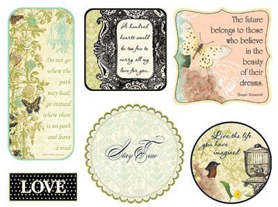 Websters Pages - Life's Portrait Fabric Fancies  (sold in 3's)