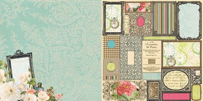 Websters Pages - Ladies & Gents - Framed Beauty 12x12 d/sided paper  (pack of 10)