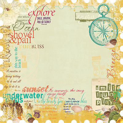 Websters Pages - Seaside Retreat - 12x12 die-cut paper  (pack of 5)