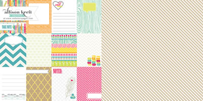 Websters Pages - Sweet Notes - Noteworthy 12x12 d/sided paper  (pack of 10)