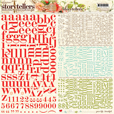 Websters Pages - Lullaby Lane 12x12 alpha stickers  (pack of 5)