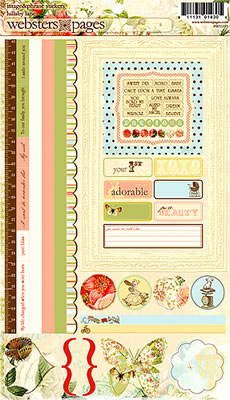 Websters Pages - Lullaby Lane 6x12 image & phrase stickers  (sold in 3's)