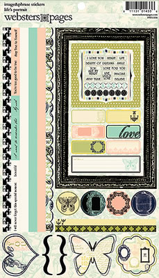 Websters Pages - Life's Portrait 6x12 image & phrase stickers  (sold in 3's)