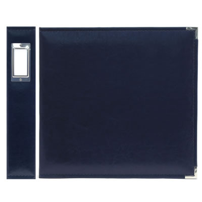 WeR Memory Keepers - Classic Leather 12x12 ring - Navy  (sold individually)