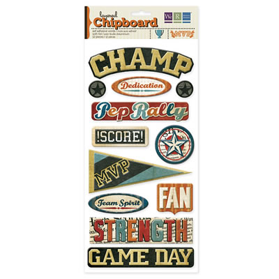WeR Memory Keepers - MVP - Layered Chipboard Words  (sold in 3's)
