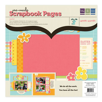 WeR Memory Keepers - Hippity Hoppity - 12x12 Premade Scrapbook Pages - Easter  (sold in 3's)