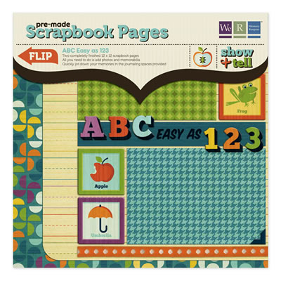 WeR Memory Keepers - Show & Tell - 12x12 Premade Scrapbook Pages - ABC Easy as 123  (sold in 3's)