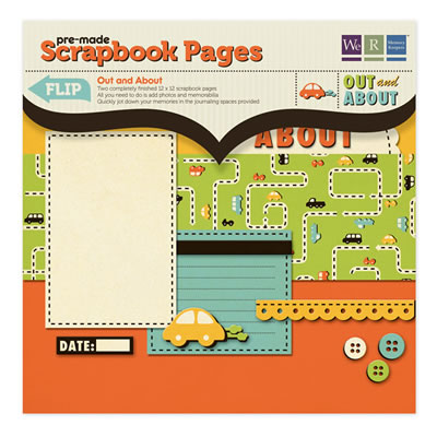 WeR Memory Keepers - Out & About - 12x12 Premade Scrapbook Pages - Out & About  (sold in 3's)