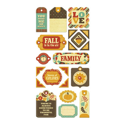 WeR Memory Keepers - Maple Grove - Layered Chipboard Tags  (sold in 3's)