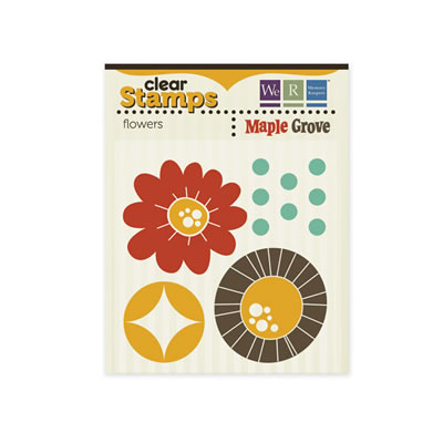 WeR Memory Keepers - Maple Grove - Clear Stamps - Flowers  (sold in 3's)