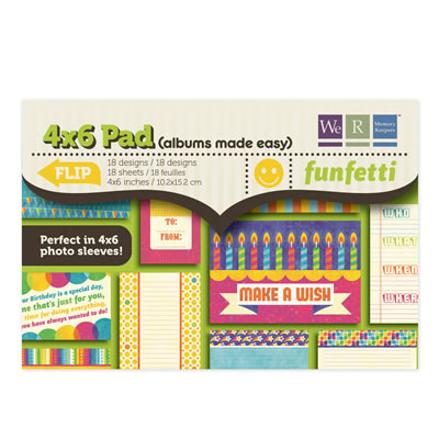 WeR Memory Keepers - Funfetti- 4x6 Pad     (sold in 3's)