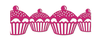 WeR Memory Keepers - Funfetti Glitter Lace Wide - Cupcake  (sold in 3's)