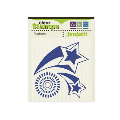 WeR Memory Keepers - Funfetti - Clear Stamps - Starburst  (sold in 3's)