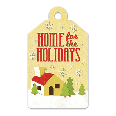 WeR Memory Keepers - White Christmas - Embossed Tags - Home for the Holidays  (sold in 5's)