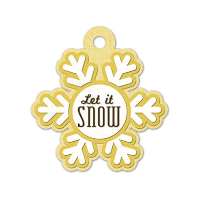 WeR Memory Keepers - White Christmas - Embossed Tags - Let it Snow  (sold in 5's)