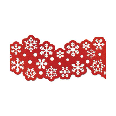 WeR Memory Keepers - White Christmas - Glitter Lace Wide - Snowflakes  (sold in 3's)
