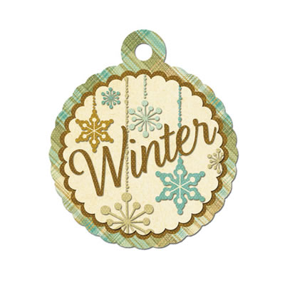 WeR Memory Keepers - Merry January - Embossed Tags - Winter  (sold in 5's)