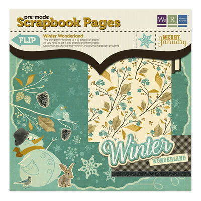 WeR Memory Keepers - Merry January - 12x12 Premade Scrapbook Pages - Winter Wonder  (sold in 3's)