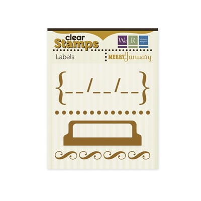 WeR Memory Keepers - Merry January - Clear Stamps - Labels  (sold in 3's)