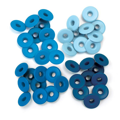 WeR Memory Keepers - Eyelets Wide - Blue  (sold in 3's)