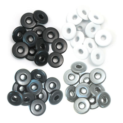 WeR Memory Keepers - Eyelets Wide - Grey  (sold in 3's)