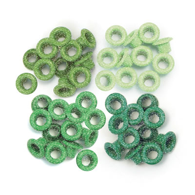 WeR Memory Keepers - Glitter Eyelets Standard - Green  (sold in 3's)