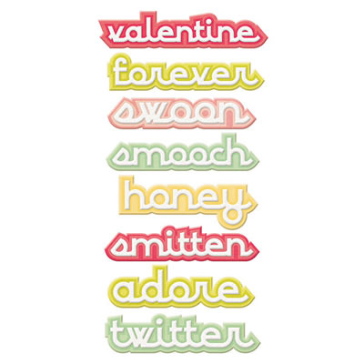 WeR Memory Keepers - Be My Valentine - Layered Chipboard Words  (sold in 3's)
