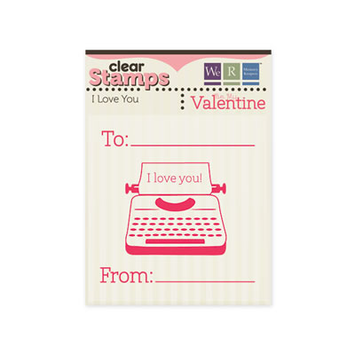 WeR Memory Keepers - Be My Valentine - Clear Stamps - I Love You  (sold in 3's)