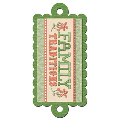 WeR Memory Keepers - Family Keepsake - Embossed Tags - Traditions  (sold in 5's)