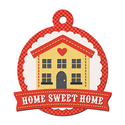 WeR Memory Keepers - Family Keepsake - Embossed Tags - Home  (sold in 5's)