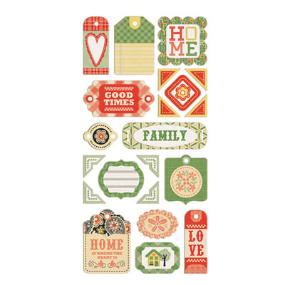 WeR Memory Keepers - Family Keepsake - Layered Chipboard Tags  (sold in 3's)
