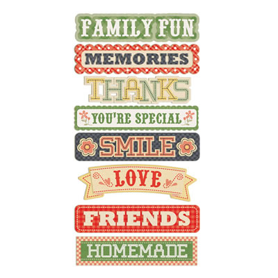 WeR Memory Keepers - Family Keepsake - Layered Chipboard Words  (sold in 3's)